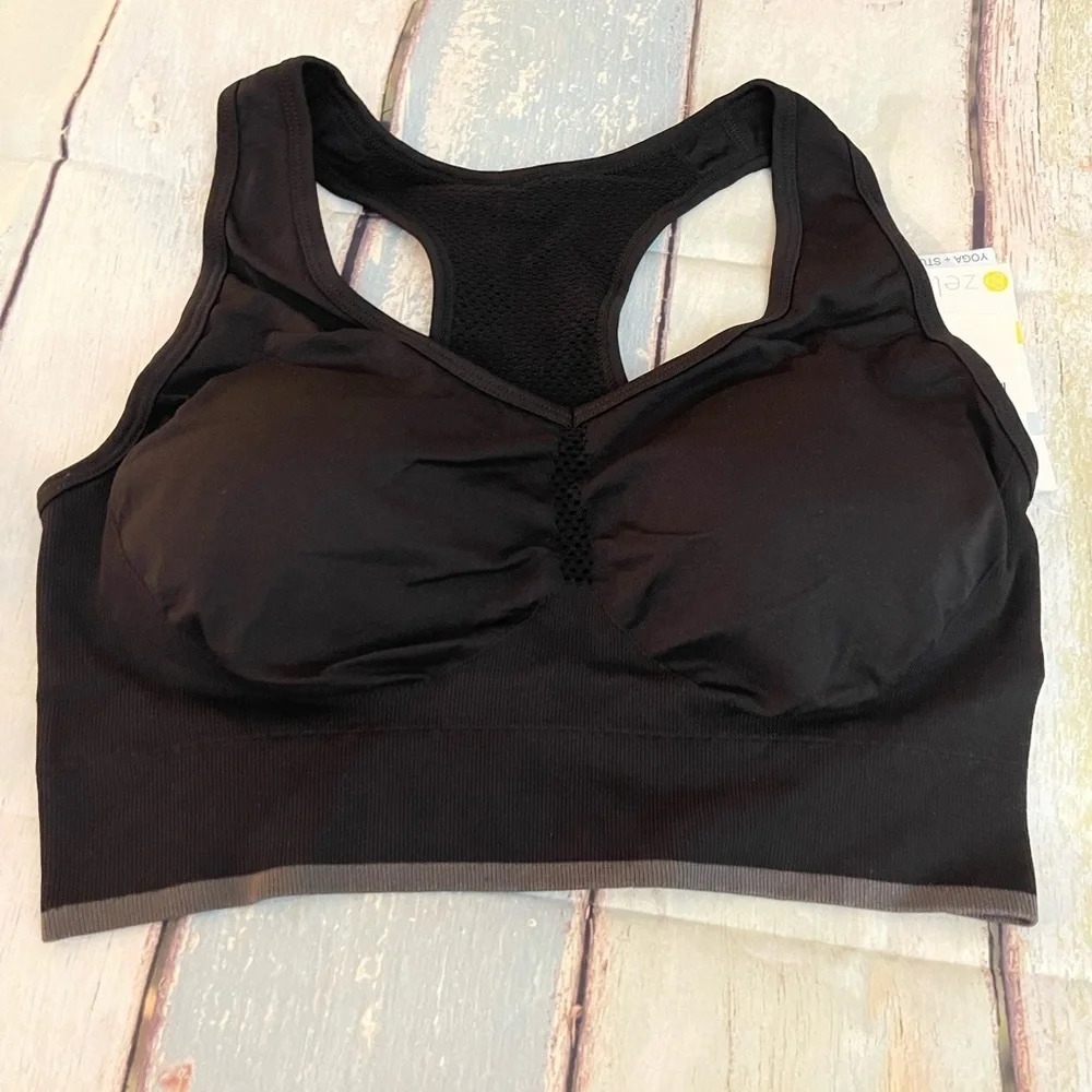 Zella Pulse Seamless Sports Bra, BLACK, Size Medium, NWT - Picture 5 of 10
